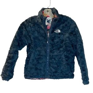 The North Face Girls' Reversible Mossbud Swirl Jacket Teal Size 7/8